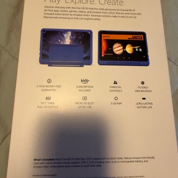 New Fire HD10 Kids pro Tablet and case Nebula - Picture 5 of 6